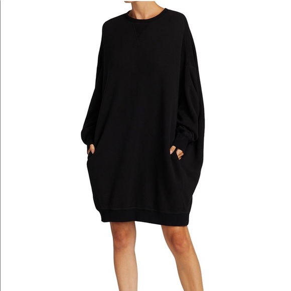 R13 Dresses & Skirts - RARE R13 Grunge Sweatshirt Dress Black XS